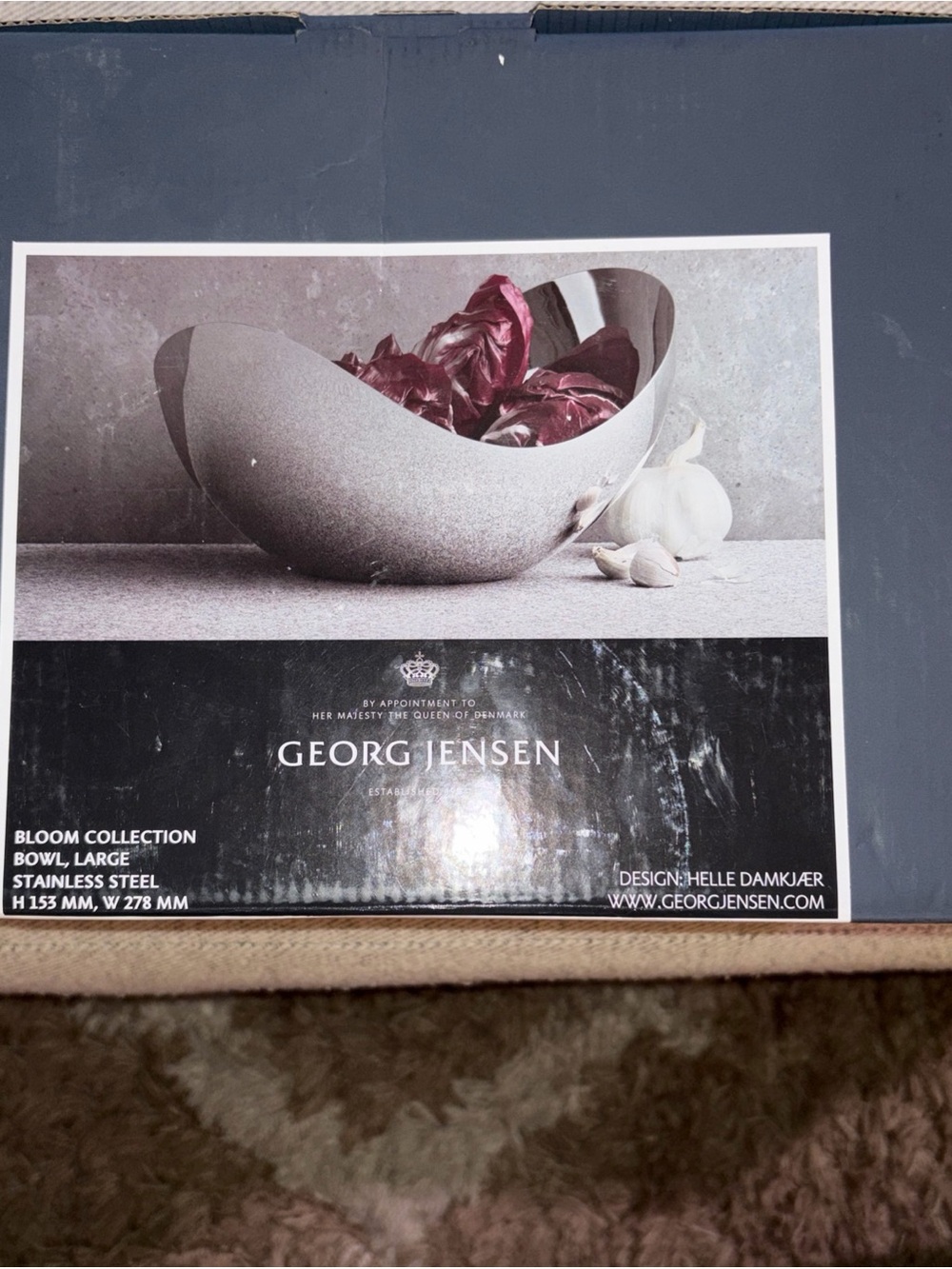 Georg Jensen Bloom Collection Large Stainless Steel Bowl - Silver